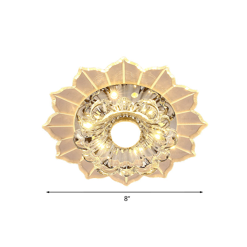 Claro techo de flor de cristal de flor de cristal Iluminismo LED de montaje de montaje en caliente/azul/rosa de luz