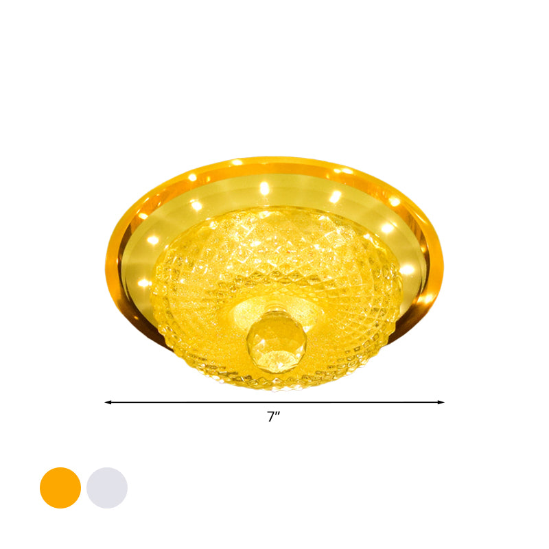 Tan / Silver Bowl encastré luminaire moderne prisme cristal LED couloir rond Design plafonnier