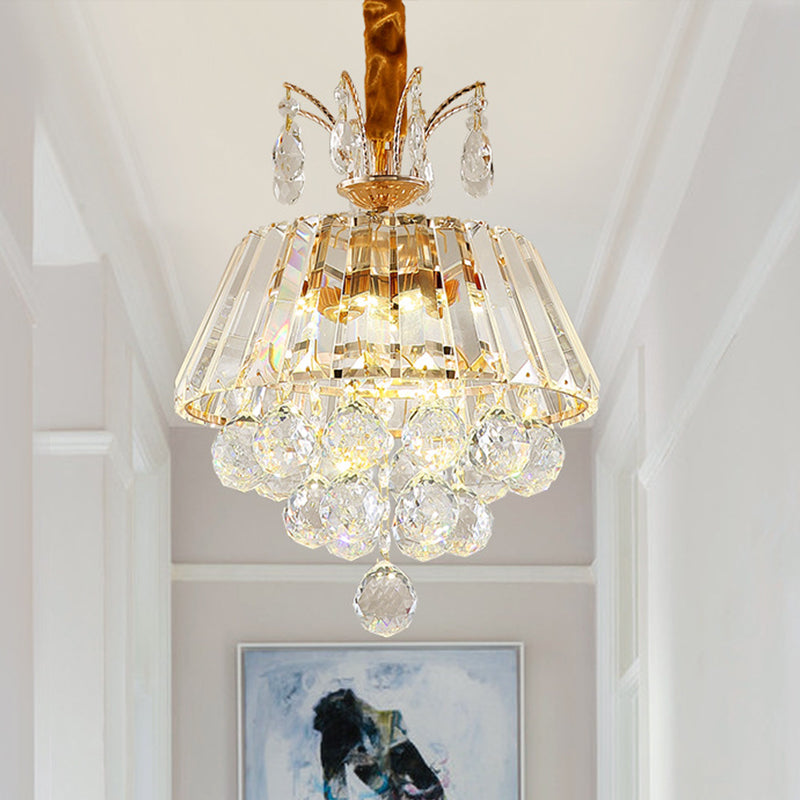 Pendard LED Chandelier Simple Dining Salle suspendue plafond plafond avec nuance de cristal claire conique à plusieurs niveaux, 12 "/ 18" W