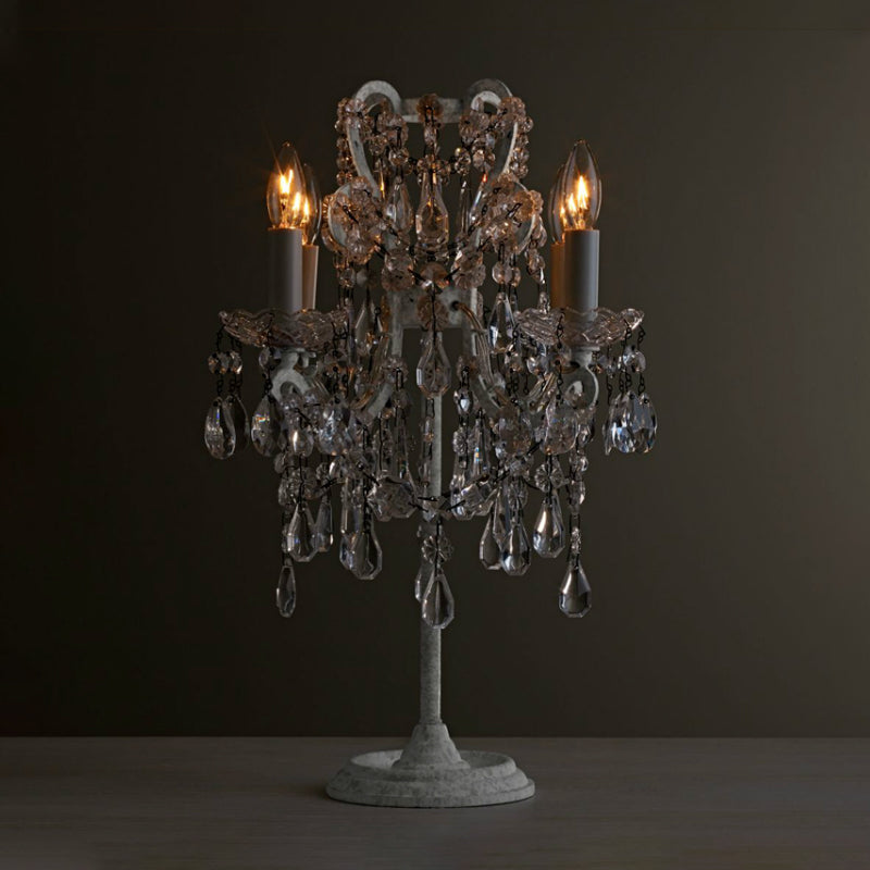 4 lampadine lampada da tavolo lampada da tavolo da tavolo retrò finitura chiara cristallo night luce per camera da letto