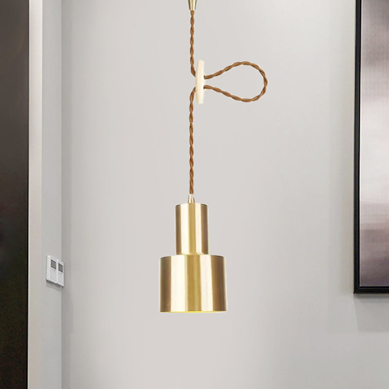 1 Lichtzylinder hängende Anhänger Leichte industrielle Goldmetallic Verstellbare Deckenhängevorrichtung