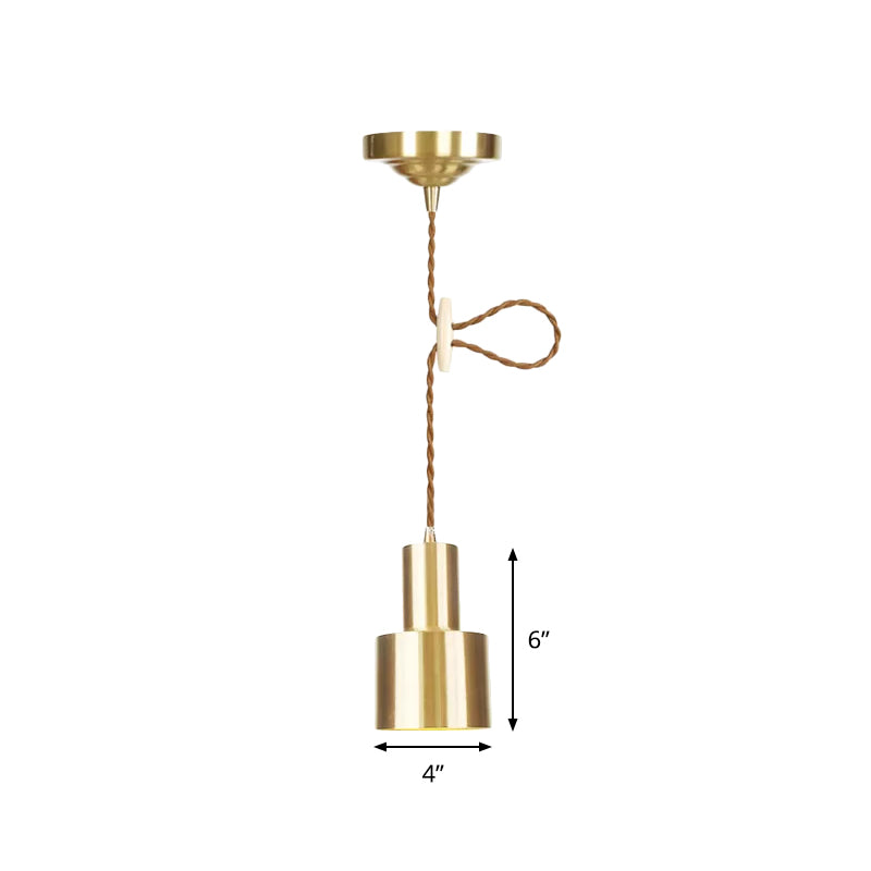 1 Lichtzylinder hängende Anhänger Leichte industrielle Goldmetallic Verstellbare Deckenhängevorrichtung