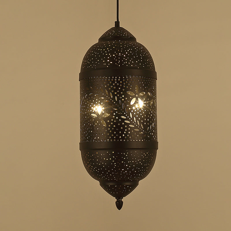 Kit luce appesa a 3 luci araba incisa araba il lampadario a soffitto in metallo in metallo in nero per sala da pranzo