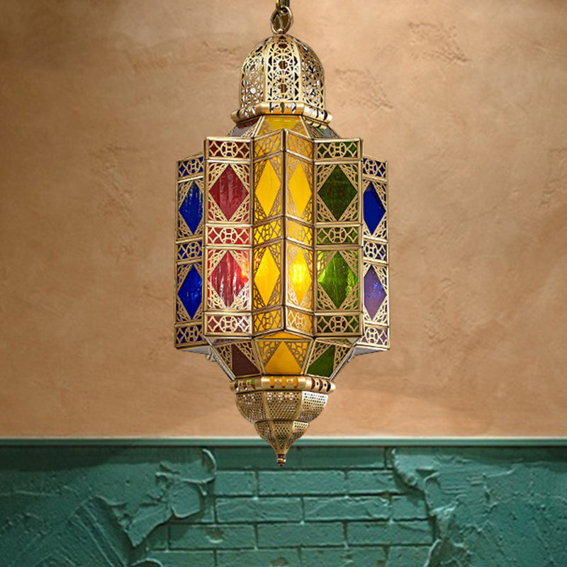 Metallic Messing Kronleuchter Leuchte Lanternform 3 Köpfe traditioneller Hängsanhänger für den Flur