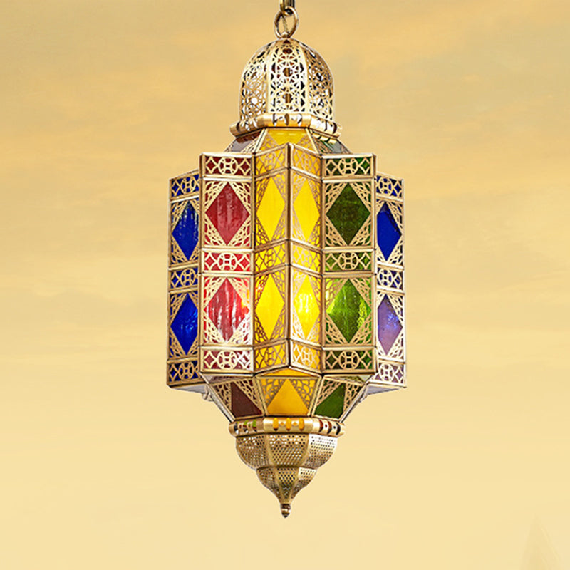 Metallic Messing Kronleuchter Leuchte Lanternform 3 Köpfe traditioneller Hängsanhänger für den Flur