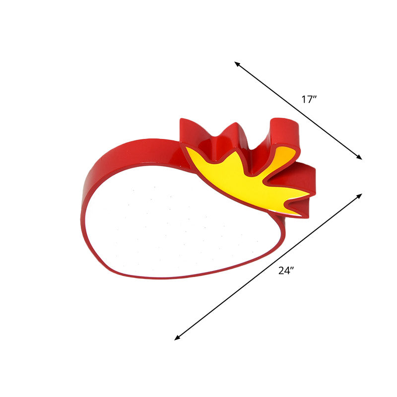 Creative Led Light Fixture with Acrylic Shade White Grape/Banana/Apple Flush Mount Lighting