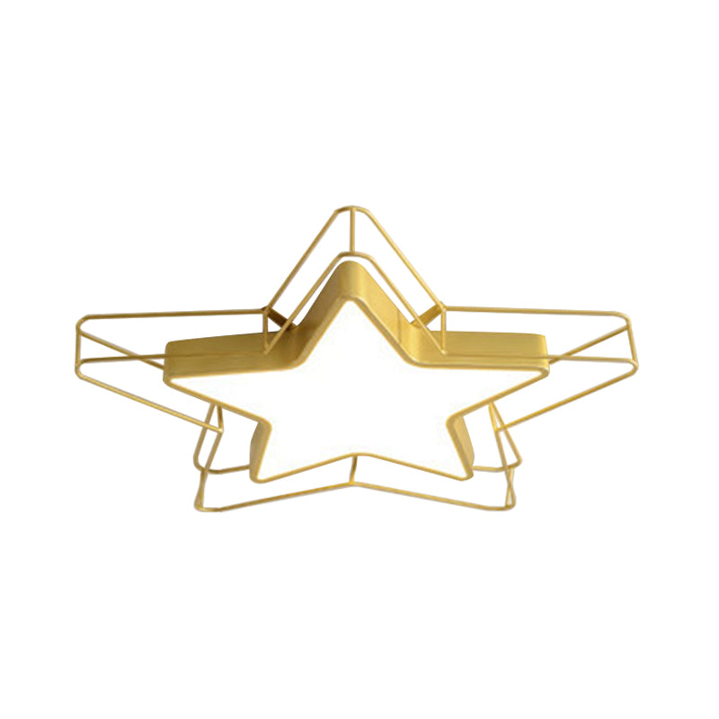 Noir / or pentagramme cage encastré lumière chambre à coucher moderne LED acrylique plafonnier