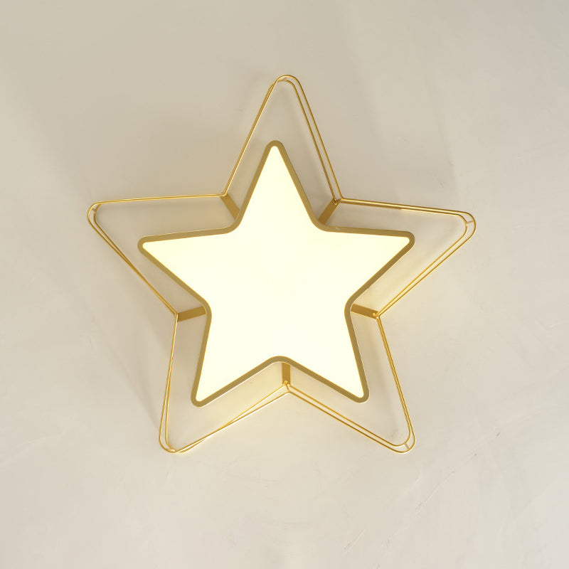 Noir / or pentagramme cage encastré lumière chambre à coucher moderne LED acrylique plafonnier