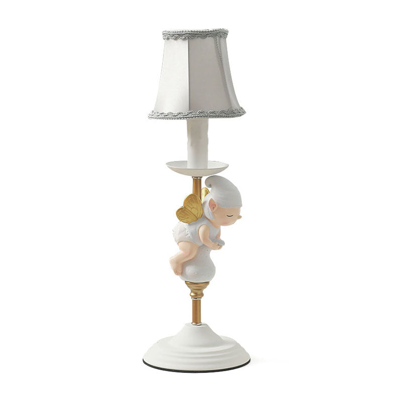 Base elfo letto piccolo scrivania piccole resina resina 1 capo illuminazione per bambini con ombra impero in bianco e oro
