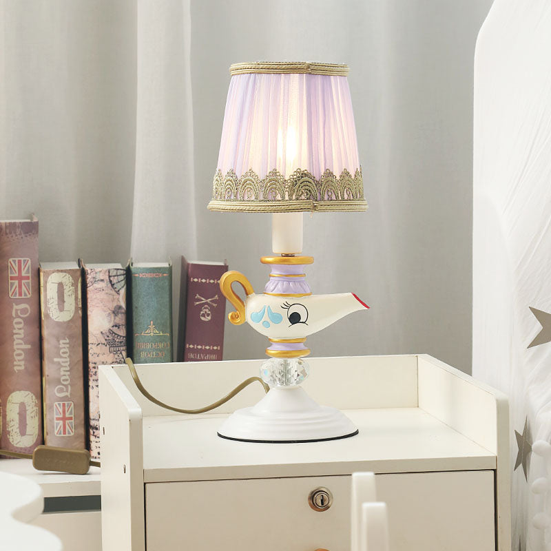 Eigentijdse theepothars leeslamp 1 lichte witte taakverlichting voor bed met vat schaduw