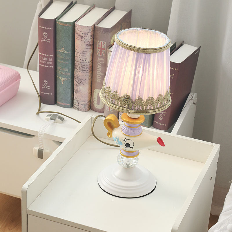 Eigentijdse theepothars leeslamp 1 lichte witte taakverlichting voor bed met vat schaduw