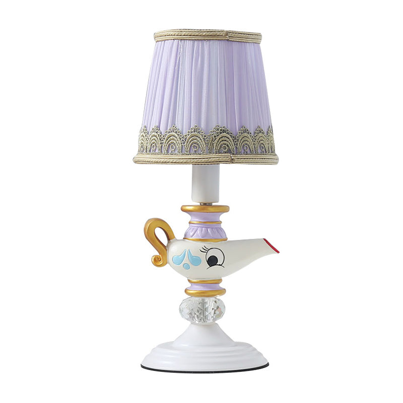 Eigentijdse theepothars leeslamp 1 lichte witte taakverlichting voor bed met vat schaduw