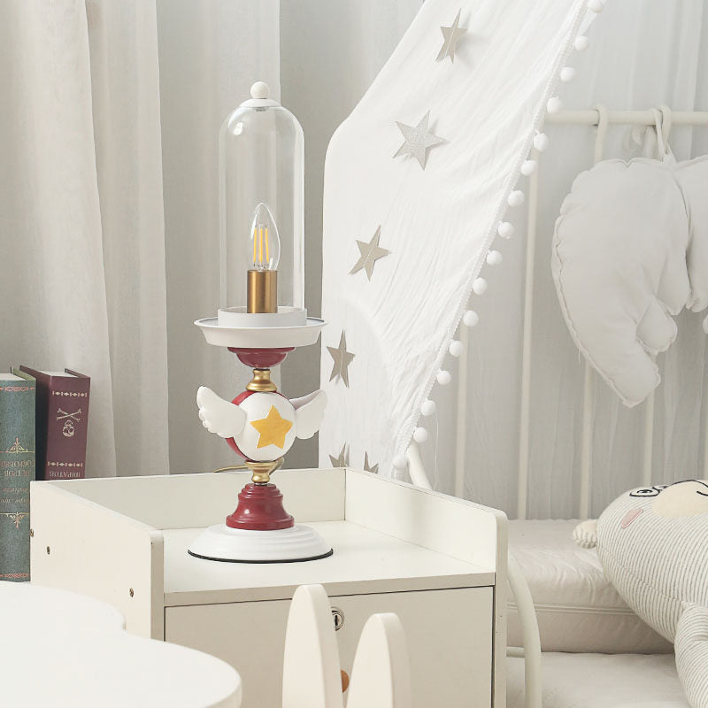 Sailor Moon Wand Lectura de lectura de metal Luminidad 1 Bulbo Lámpara de mesa blanca para la cama