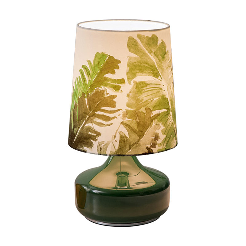 Nordic Barrel Night lampe Tabillard Single Hier-Chadom Table Light With Feuilles Modèles en vert