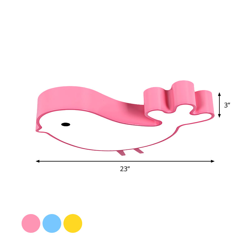 Cartoon LED Soffsh Flush Monte Blue / Pink / Yellow Finish Bird - Like Flush Light Fixture con Acrilico Shade