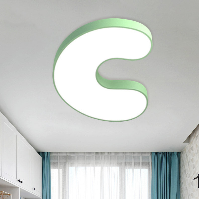 Led Kids Bedroom Close to Massimale Light Cartoon White Flush Light con A/B/D-Letter Acrilico Shade