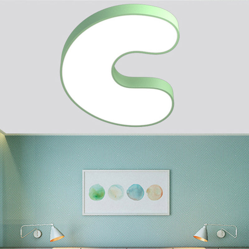 Led Kids Bedroom Close to Massimale Light Cartoon White Flush Light con A/B/D-Letter Acrilico Shade