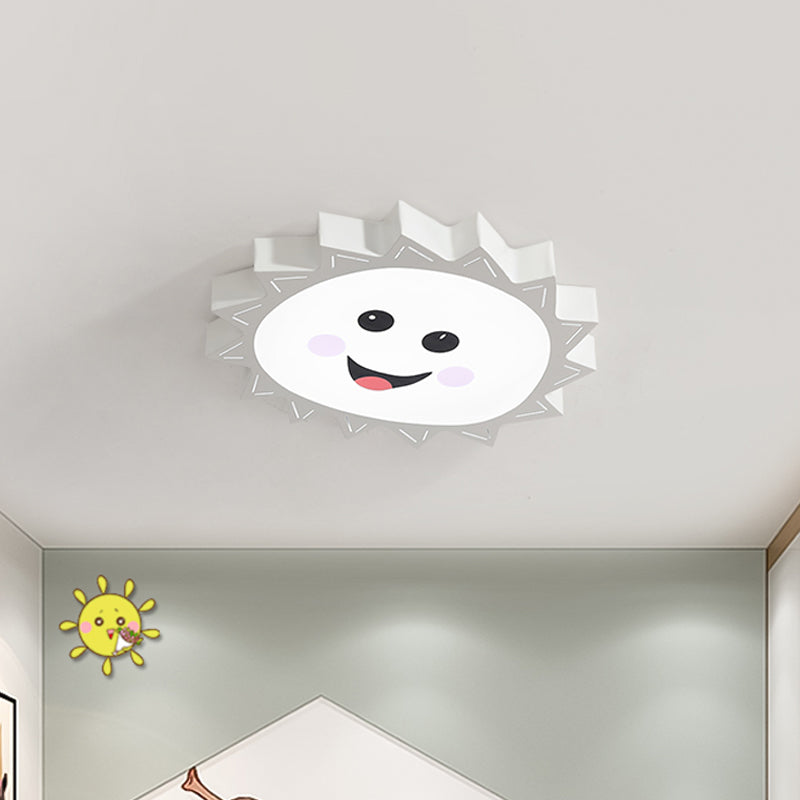 Modern Sun/Unicorn Acrylic Ceiling Lighting Fixture Led Flush Mount Light in White for Bedroom