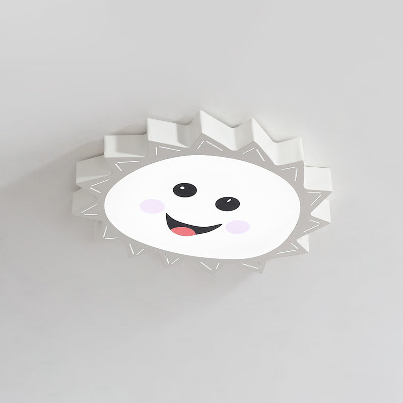 Modern Sun/Unicorn Acrylic Ceiling Lighting Fixture Led Flush Mount Light in White for Bedroom