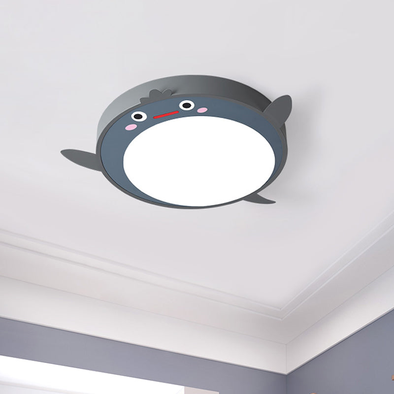 Lampada da incasso in acrilico con animali dei cartoni animati a led vicino alla plafoniera in grigio per camera da letto