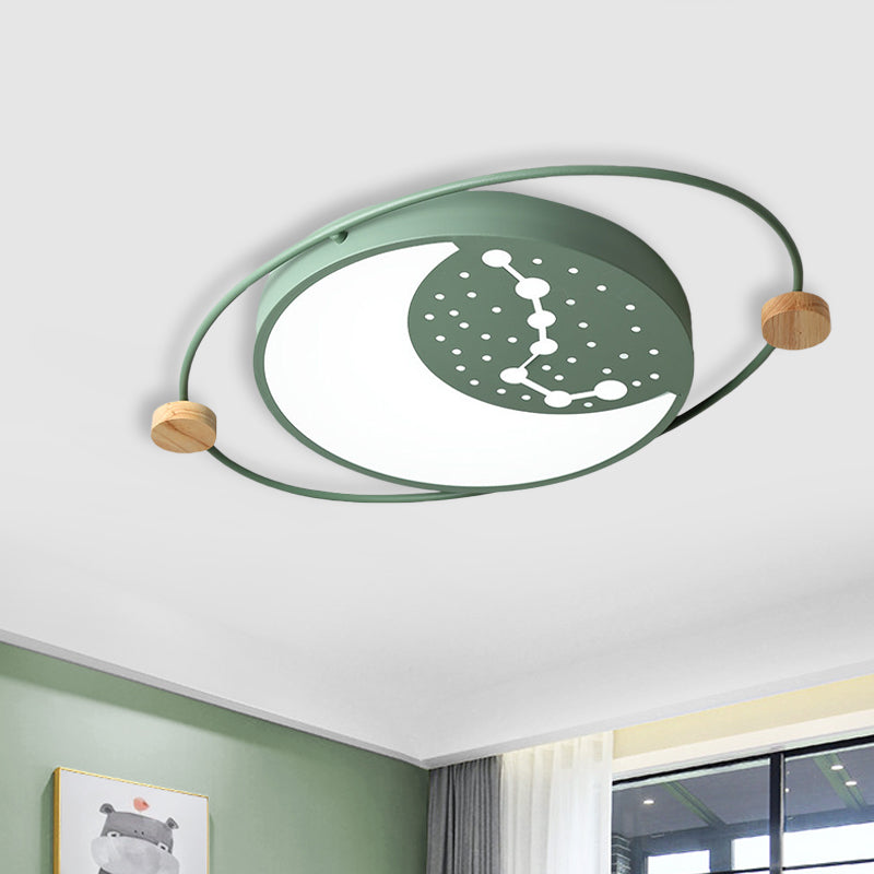 Planet Flushmount Lighting Creative Acrilico Led Grigio / Verde / Bianco Tetto Montato Light con Star Pattern