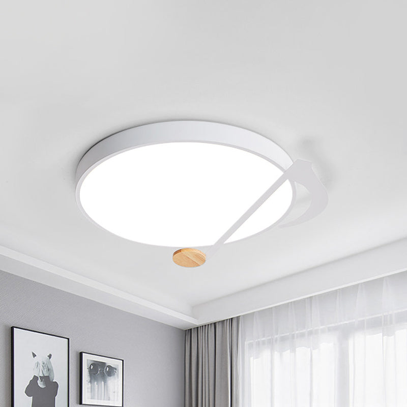 Modern Drum Close a Soffitto Lampada Acrilico Led Camera Da Letto Flush Light Fixture in bianco / Grigio / Verde con Music Note Pattern