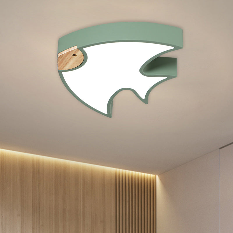Fish-Shape Flush Lighting Nordic Acrylic White/Grey/Pink LED Flush Mounted Lamp Fixture for Bedroom