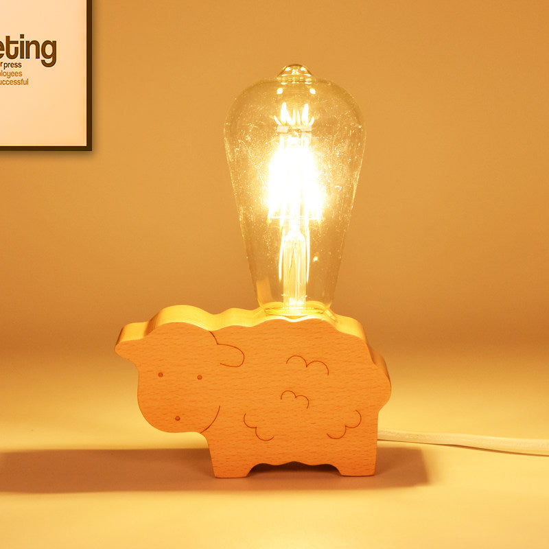 Moderne leeslamp met enkele lamp met glazen schaduw beige schapen/olifant/koe kleine bureaubriek voor slaapkamer