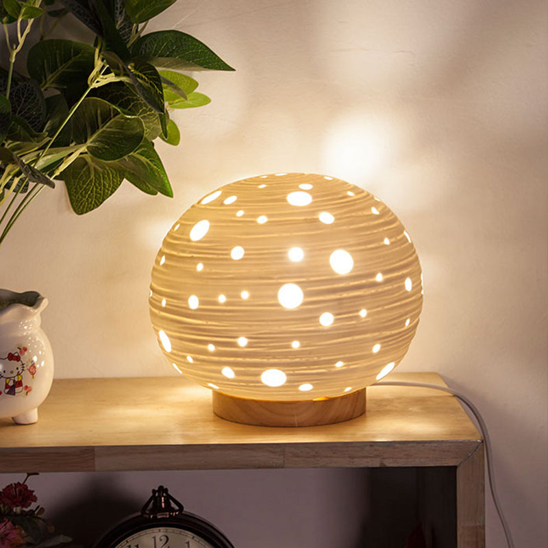 1 table de nuit de la tête de chambre à coucher lumière de bureau blanc contemporain avec nuance de céramique à balle laser