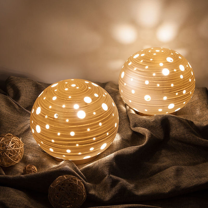 1 table de nuit de la tête de chambre à coucher lumière de bureau blanc contemporain avec nuance de céramique à balle laser