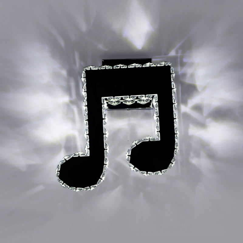 Música minimalista de lámpara de pared LED observada con forma de pared de la pared de cristal en forma de forma negra en negro