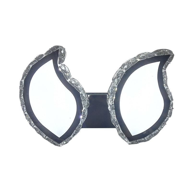 Mur de chambre à coucher à lames Mur moulé moderne Crystal Crystal LED Chrome Finition Murne de surface