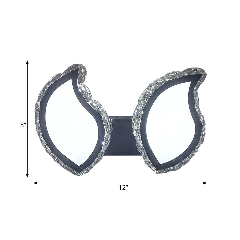 Mur de chambre à coucher à lames Mur moulé moderne Crystal Crystal LED Chrome Finition Murne de surface