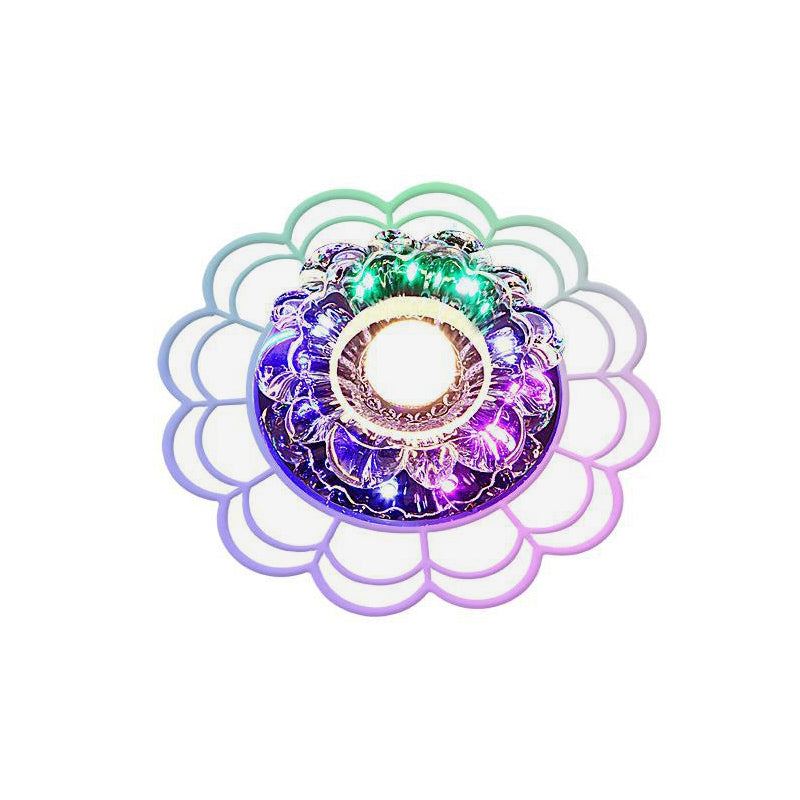 Bouquet clair Blossom Flush Mount Light Fixture Modernisme Porch Ceiling Flush with Ruffle Edge, Warm / Multi Color Light