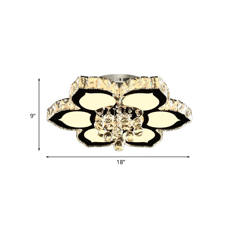 Chrome 18 "/ 26" W LED Plafonnier Plafonnier Modernisme Cristal Orb Bloom Luminaire pour Chambre
