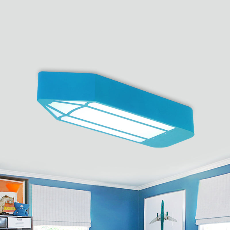 Red/Blue/Green Pencil LED Flush Light Kids Style Metal Flush Mounted Ceiling Light for Nursery School