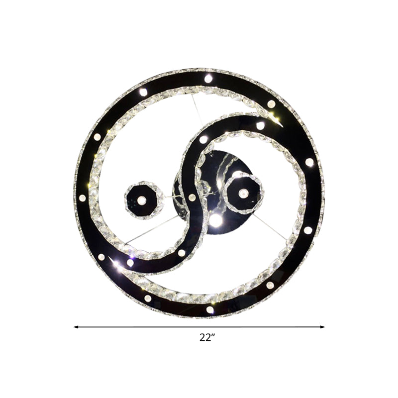 Chrom -LED -Kronleuchterlampe Minimal Facettenkristall acht Diagramm