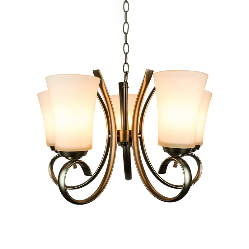 3 luci curva lampada sospesa in ottone vintage lampadario in vetro smerigliato per il ristorante