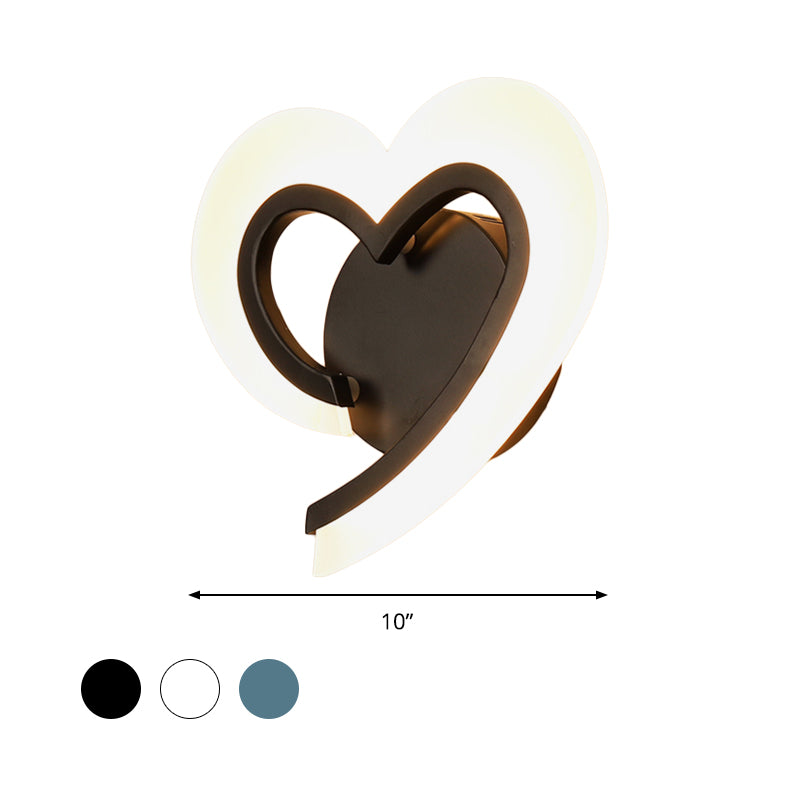 Amour minimaliste Light Mur Light acrylique LED LED Éclairage d'éclairage en bleu / blanc / noir