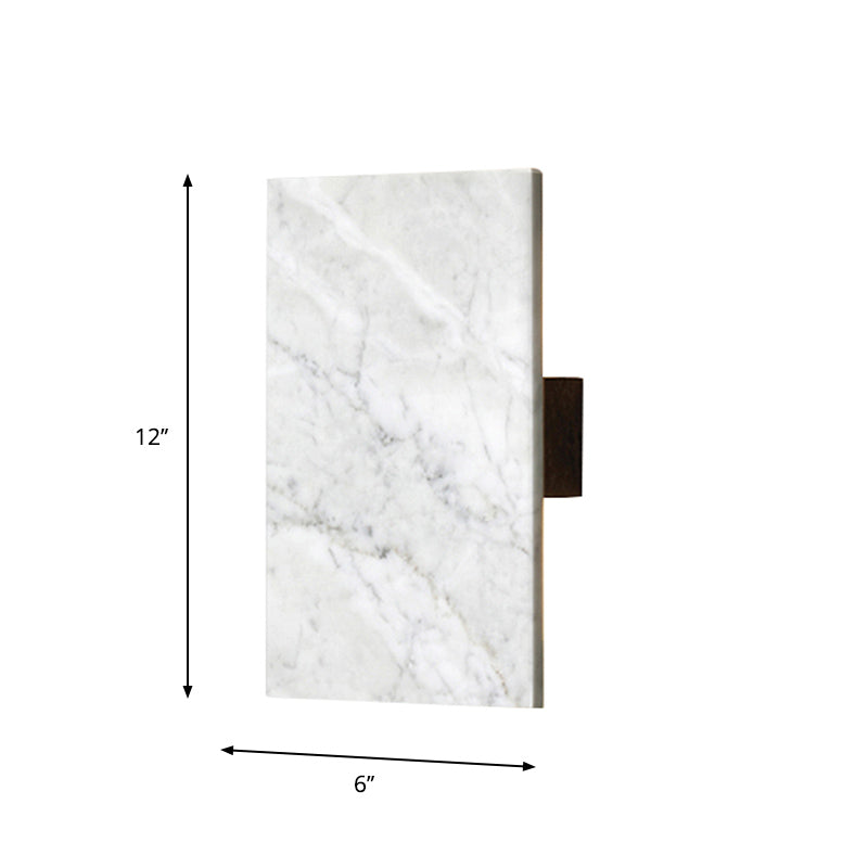 2 lichten bedmuurlicht SCONCE Eenvoudige grijze wand gemonteerd lamp met rechthoekige paneelmarmeren schaduw