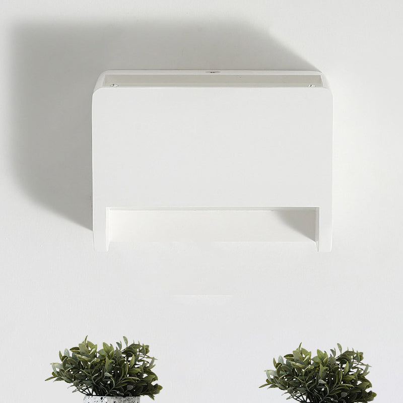 Boîte minimaliste Box Sonce Lightture Gypsum 1-Light Bedroom LED Mur Wall en blanc