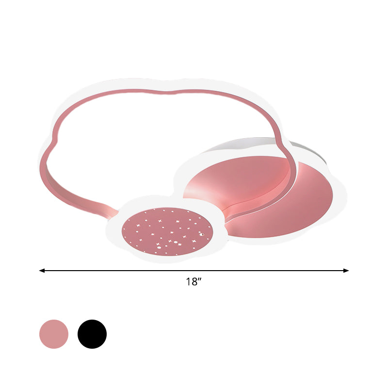 Éclairage encastré à fleurs noir/rose, plafonnier LED nordique en acrylique, lumière chaude/blanche