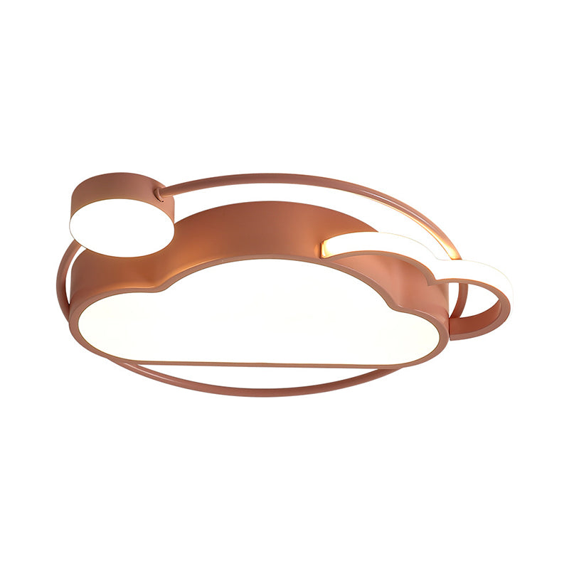 Fer Soleil et Nuage Plafonnier Éclairage Dessin Animé LED Plafonnier en Rose/Bleu pour Chambre D'enfant