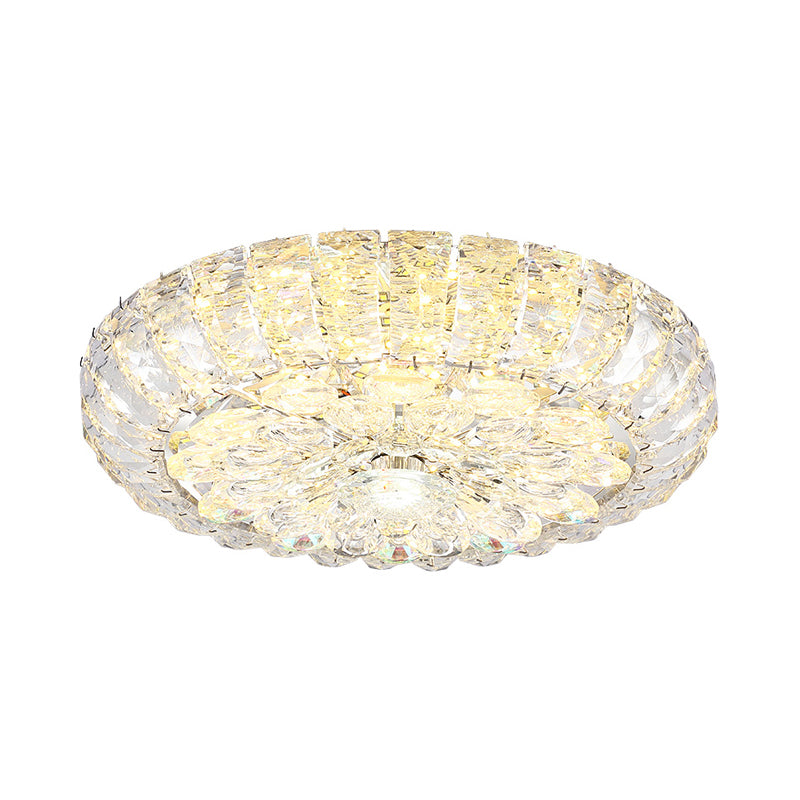 8"/12" W LED Flushmount Light Simplicity Corridor Ceiling Flush Mount with Round Clear Crystal Block Shade