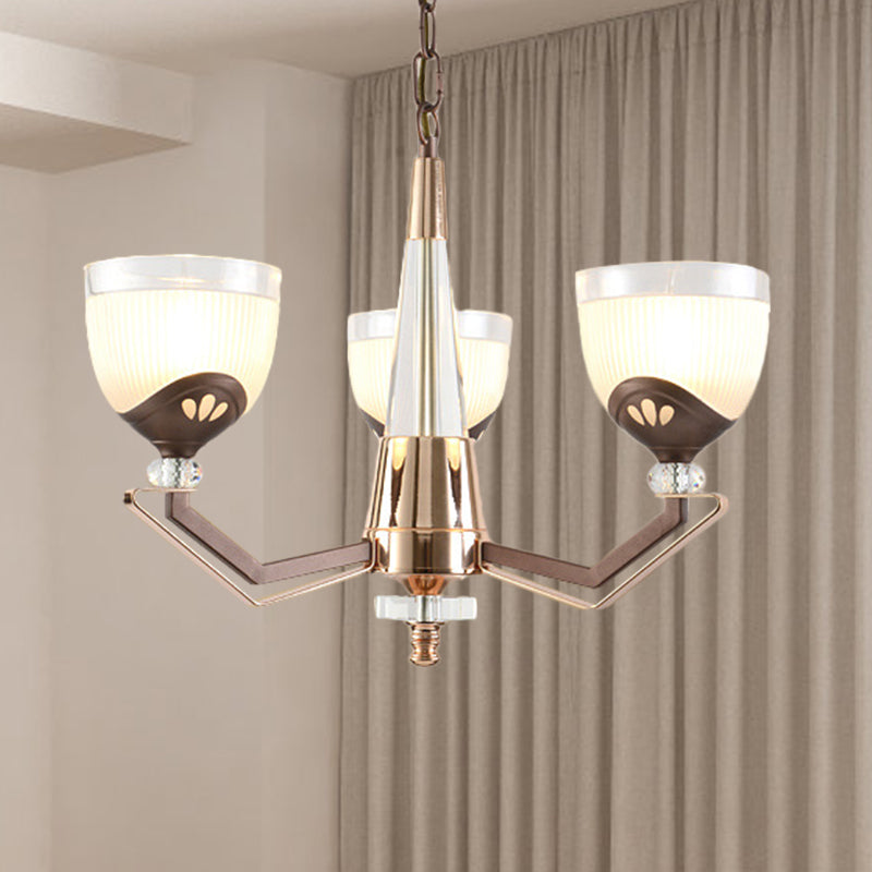 3/6 LUMILES BOLL PROSIBLE CHANDELIER VINTAGE FINE FINIPE BLANC RIBBED PENDANT PRENDANT LAMPE