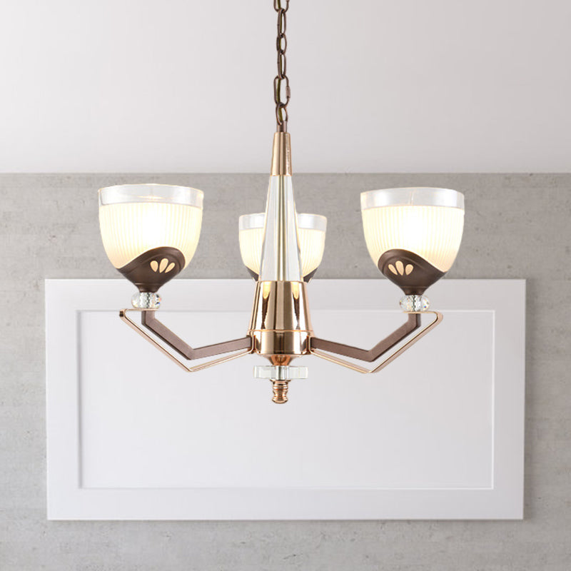 3/6 LUMILES BOLL PROSIBLE CHANDELIER VINTAGE FINE FINIPE BLANC RIBBED PENDANT PRENDANT LAMPE