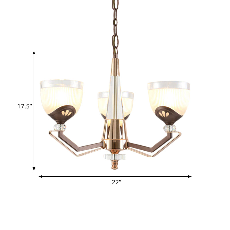 3/6 LUMILES BOLL PROSIBLE CHANDELIER VINTAGE FINE FINIPE BLANC RIBBED PENDANT PRENDANT LAMPE
