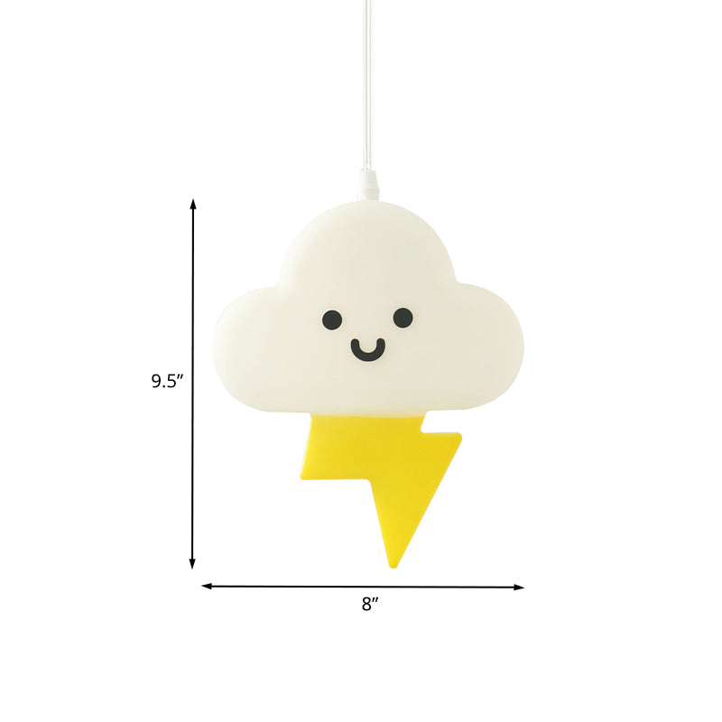 Nordic nudic Hanging Lighting Acrylic Kids Bedroom LED Pendant lampe à lampe en blanc-jaune