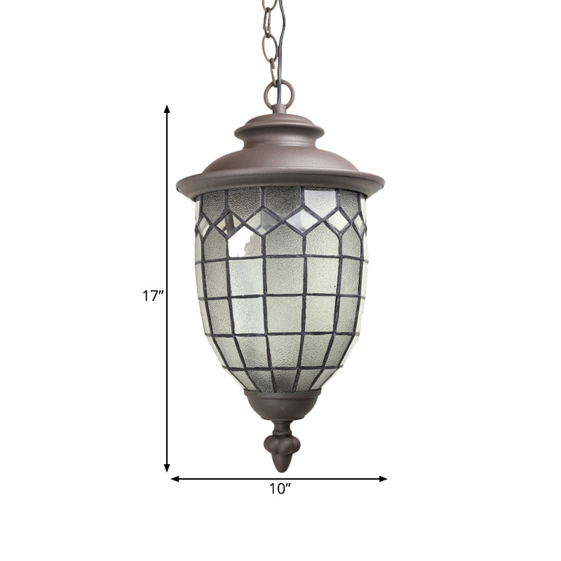 Koffie Dome Shade plafond hanger Rustieke stijl Frosted glas