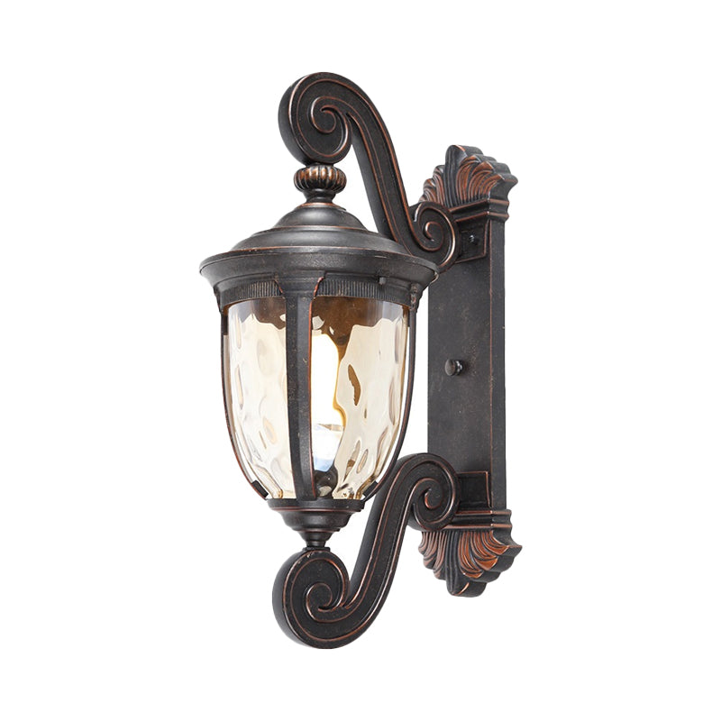 Amber Water Brown-Black Sconce Urn Shade 1-Bulb traditionnel Éclairage mural d'éclairage